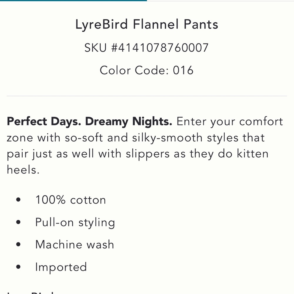 LyreBird Flannel Pajama Set - Picture 7 of 8